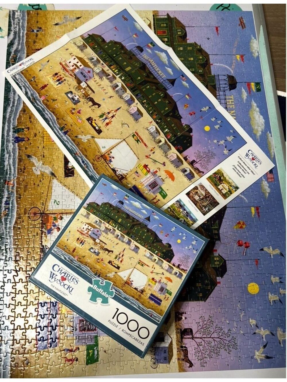 Charles Wysocki Americana Nantucket Coastal Beach Puzzle 1000 pc poster buffalo